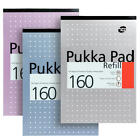 6X Pukka A4 Metallique Recharge 160 Pages 80Gsm A Lignes 4 Holepunch Ref80