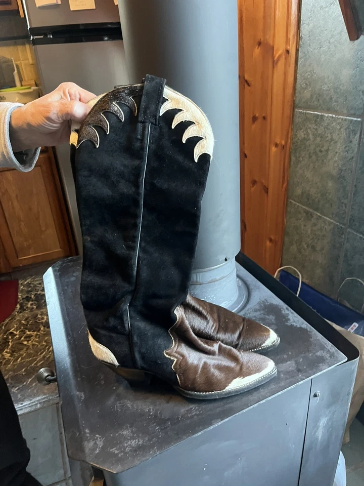 Botas de Poni Vaquera Larry Mahan Pelo de Becerro De Colección 275 Western Años 90’s Talla 8 Foto 1 de 4