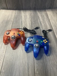2 Nintendo N64 Gaming Controller USB kabelgebunden klar blau & rot - Bild 1 von 10