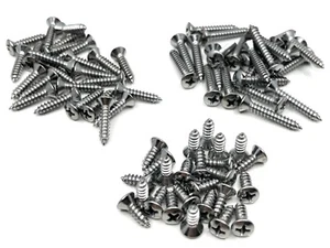 75pcs #8 w/8 phillips oval head interior trim screws chrome  1/2” 3/4” 1” GM - Bild 1 von 3