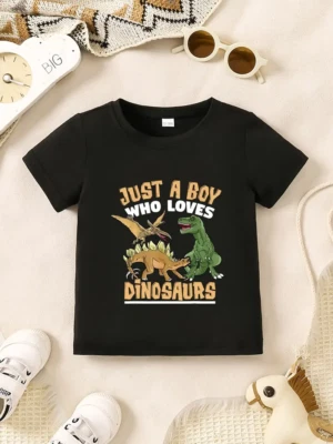 Camiseta para niños/niños pequeños Just A Boy Who Loves Dinosaurs Foto 1 de 2