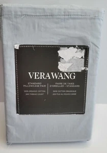 Vera Wang Standard Pillowcase Pair Solid Washed TC200 20 in x 30 in - Picture 1 of 5