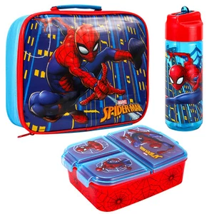Spiderman Kids Lunch Box Set – Lunch Bag, Lunch Box and 580ml Water Bottle Set - Picture 1 of 7