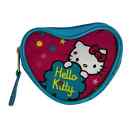 Sanrio 2015 Hello Kitty Blue Heart Shape Zip Coin Pouch