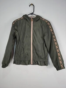 Michael Kors Girls Jacket Sz 10 12 Green Pink Hooded 2140 - Picture 1 of 6
