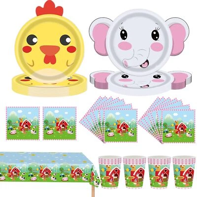 57 teilige Bauernhof Party Geschirr party geschirrset bauernhof Cartoon Party... - Bild 1 von 4