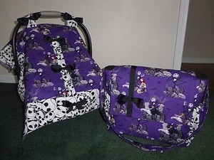 NIGHTMARE BEFORE CHRISTMAS*w/Diaper Bag Handmade Car Seat Canopy - Picture 1 of 5