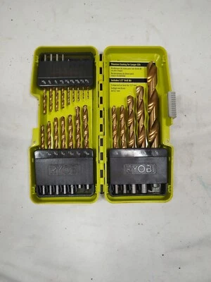 Slightly Used RYOBI 21 Pieces Drilling Bit Kit Set  - Imagem 1 de 4