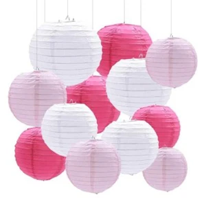 12in LED Solar Cloth Chinese Lantern Festival Party Hanging Lamp Waterproof Ball - Picture 1 of 22