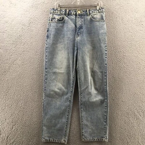 Boohoo Cropped Jeans Womens 10 (actual 34x26) Blue Denim Cotton Hi-Rise Zip Fly - Picture 1 of 18