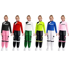 Girls Set Color Block Outfits Camping Tracksuit Workout Sweatsuit Letter Print - Picture 1 of 68