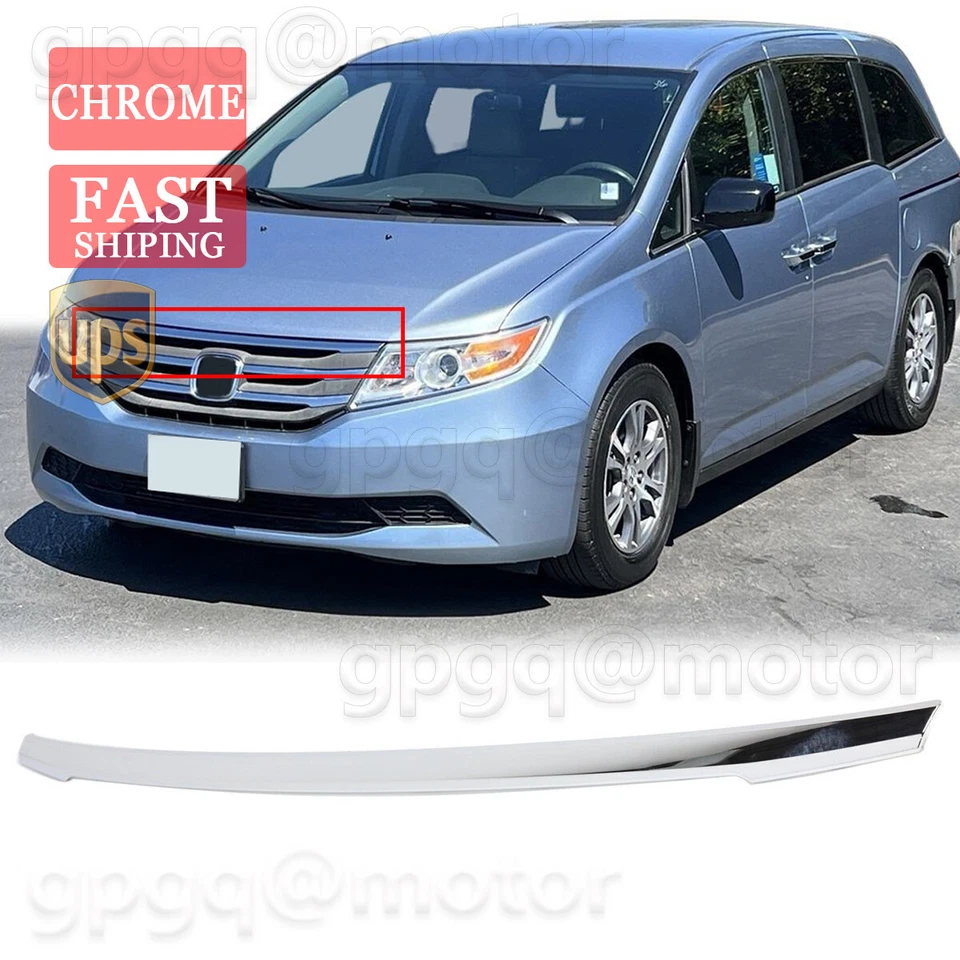 For Honda Odyssey 2011-2013 Chrome Grille Grill Upper Trim HO1217105 75105TK8A01 - Image 1 of 4