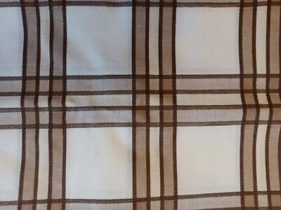 Tapicería a rayas de mezcla de tela ancha rayas marrón claro en blanco 4 yardas x 44 Foto 1 de 3