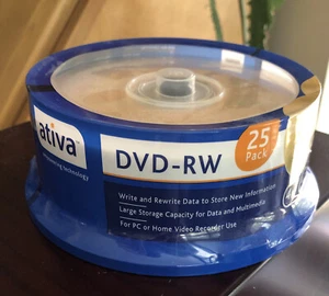 Ativa DVD-RW 25 pack,  4x, 4.7 GB, 120 Minutes - New! Sealed! - Picture 1 of 3