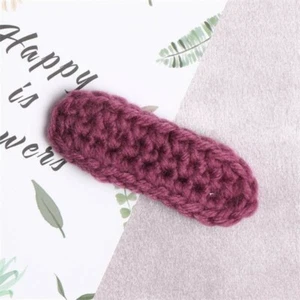 Cute Handmade Crochet Barrette/Clip/Headwear Purple Plum Pair Gift - Picture 1 of 6