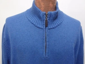 Suéter Pullover Manga Larga LL Bean XL Azul Cielo Reg Algodón 1/2 Cremallera - Imagen 1 de 5
