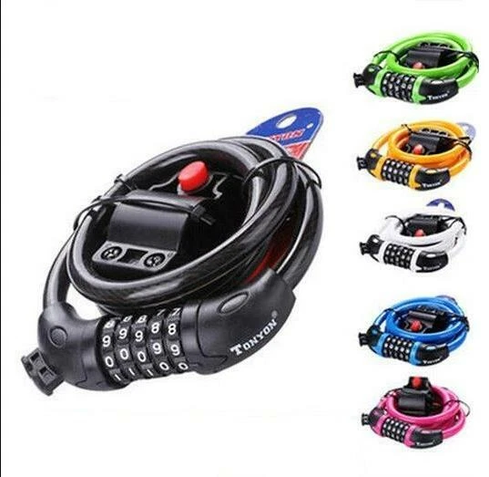 Tonyon Bicycle Combination Cable Lock ORANGE TY566 FAST SHIP! C41 - Image 1 of 1