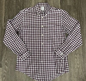 Brooks Brothers 346 Shirt Medium Mens Original Polo Flannel Plaid Button Down - Picture 1 of 7