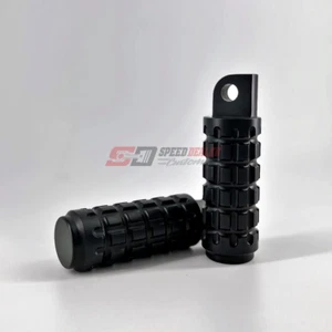 Motorcycle Passenger Pegs Harley Davidson - Custom Motorcycles - Black Anodized - Picture 1 of 1