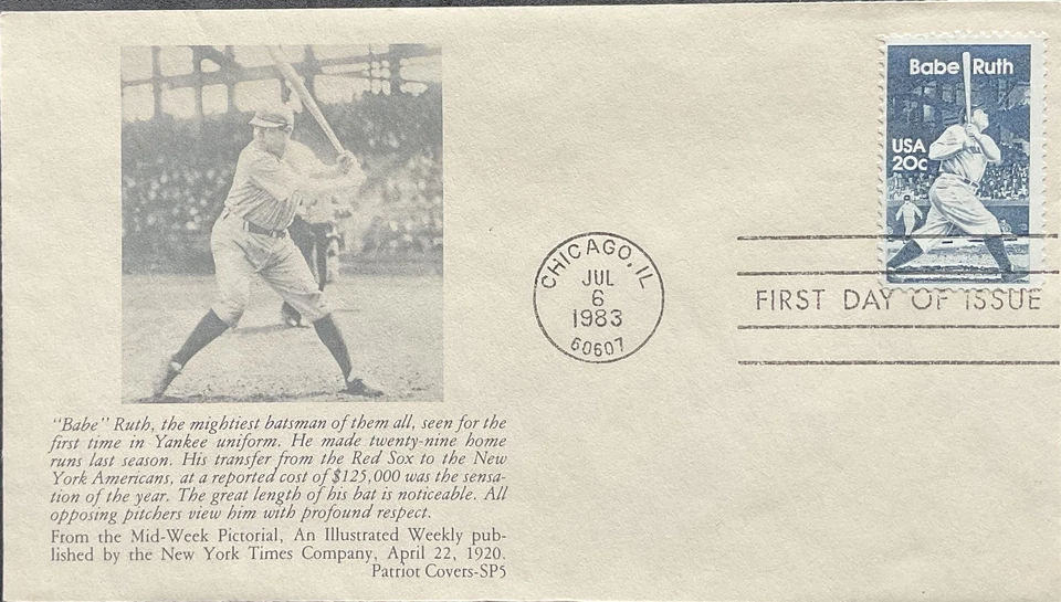 Patriot Covers SP5 2046 Babe Ruth D-891 Mightiest Batman of them all - Image 1 of 1