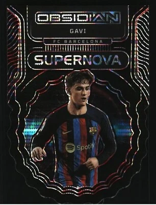2022-23 Panini Obsidian #5 Gavi Supernova Electric Etch Purple #/30 - Image 1 of 2