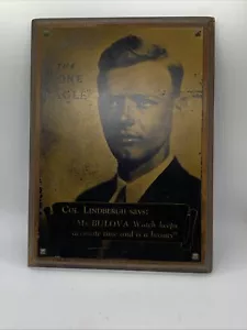 RARE Vintage Bulova Lone Eagle Watch Sign Charles Lindbergh - Picture 1 of 5