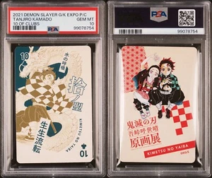 PSA 10 - Tanjiro Kamado 10 of Clubs - Demon Slayer Exhibition Playing Cards - Picture 1 of 3