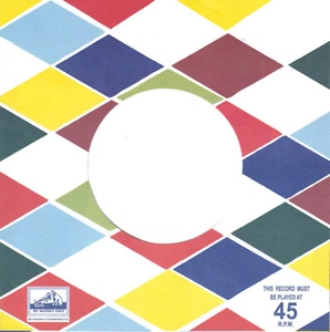 FIRMENLOCHCOVER * HIS MASTER`S VOICE * UK * (Rauten bunt) Repro COVER *NEU* TOP