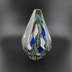 Murano Art Glass Paperweight Faceted Cane Work Vintage Italian Hand Blown - Picture 1 of 10