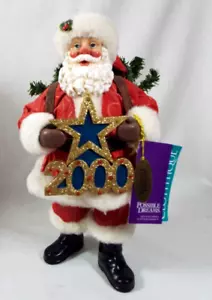 Vtg. Clothtique Possible "Greeting The Millennium" Santa Figurine Christmas 1999 - Picture 1 of 14