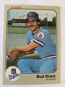 1983 Fleer Rookie RC Card #107 Bud Black Kansas City Royals  NMMT Free Shipping!