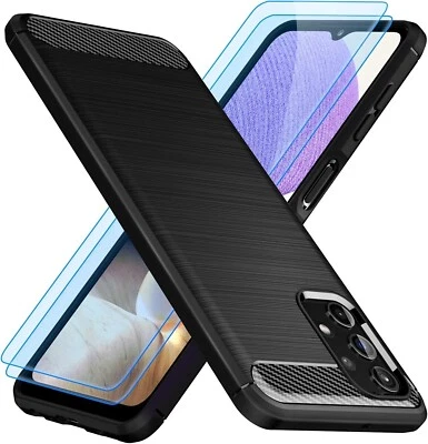 FIXGENIE Samsung Galaxy A32 5G / M32 5G Shockproof Soft Silicone Cover Case w/ Screen Pro