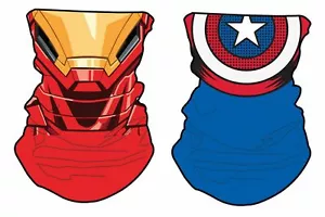 Juego de 2 piezas de Marvel Gaiter Iron Man + Cuello y Cara del Capitán América PPE Halloween - Imagen 1 de 8