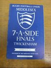 09/05/1981 Rugby Union Programme: Middlesex 7-A-Side Finals [At Twickenham] (fol