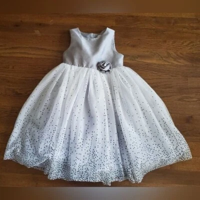 Vestido de festa CHEROKEE para meninas 4T prata/cinza - Imagem 1 de 4