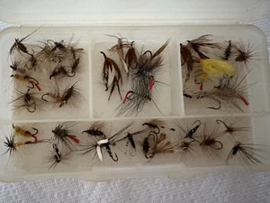 Lot of 40+ Hand-Tied Trout Fly-Fishing Flies, Multi-Color Never Used - Picture 1 of 7