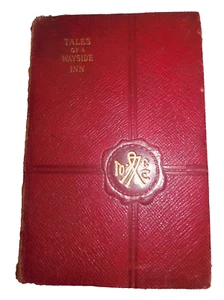 1906 Longfellow Tales of a Wayside Inn Red Leather-Bound Antique Classic Book - Picture 1 of 10