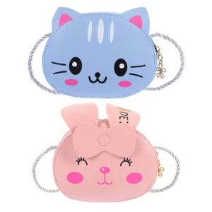 2Pcs Boy Girl Cartoon Single Shoulder Bag Coin Purse Cute Girls Crossbody Bag - Picture 1 of 12
