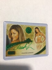 Benchwarmers Gold Edition Claudia Jordan On Card Green Ink Auto #7/10