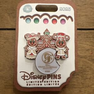 Disney Holiday Gingerbread 2023 Grand Floridian Resort Mickey Minnie Pin LE 5000