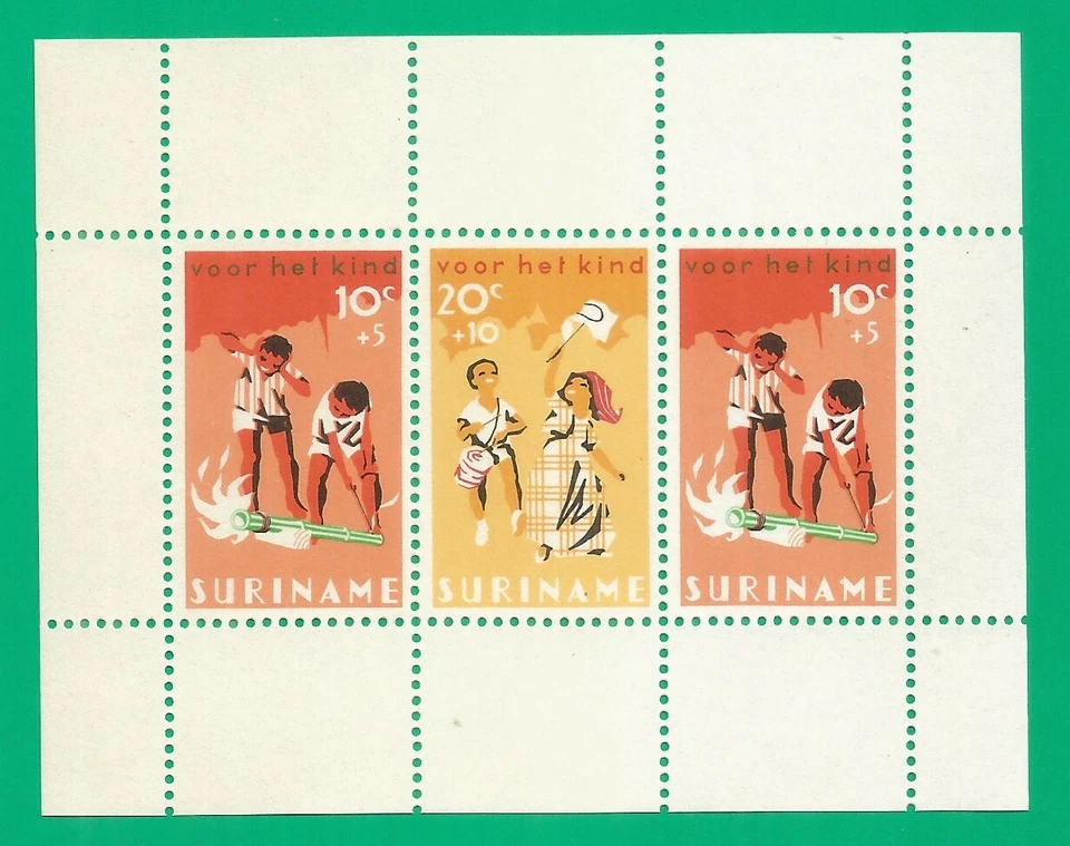 Suriname 1966 year , mint block MNH (**) children - Image 1 of 1