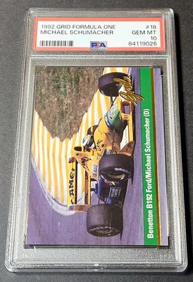 1992 Grid Formula 1 One F1 Michael Schumacher Rookie RC #18 PSA 10  - Image 1 of 2