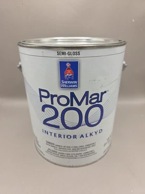 1 Gallon Sherwin Williams Promar 200 Interior Alkyd Extra White Semi-Gloss - Image 1 of 2