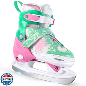 Snowflake Adjustable Ice Skates for Girls, Kids Ice Skating Shoes - Picture 1 of 5