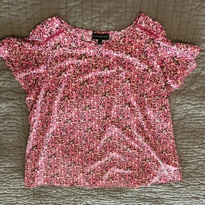 Lane Bryant Shirt Women's Blouse Size 24 Pink Ruffle Sleeve Top - Picture 1 of 3