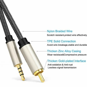 Digital Coaxial Audio Video Cable with 3 5mm for RCA Compatible Sound Systems - Afbeelding 1 van 24