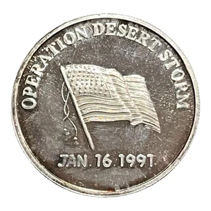 16 gennaio 1991 Desert Storm .999 1 oz argento! Moneta commemorativa esercito americano TONATA - Foto 1 di 2
