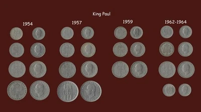 Greece 1954-1964 King Paul reign  22  coins set - Image 1 of 4