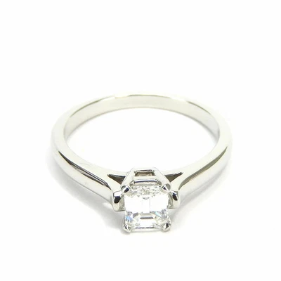 Обручальное кольцо Tiffany огранка изумруд F-VVS2 бриллиант платина США 6 - Изображение 1 из 4