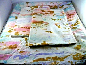 Funda nórdica POTTERY BARN Teen Skylar 3 piezas y 2 fundas completas Queen metálicas oro rosa - Imagen 1 de 10